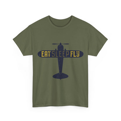 Eat Sleep Fly T-Shirt — Vintage Airplane Pilot Tee