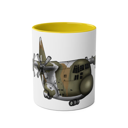 The Hercules Transport Aircraft Two-Tone Coffee Mugs, 11oz - Funky Aviation