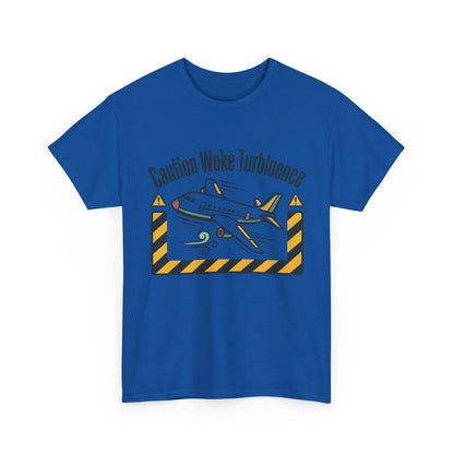Caution Woke Turbulence Tee — Funny Travel Shirt for Aviation Fans