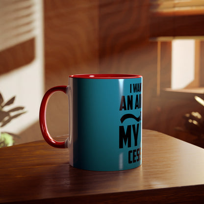 Cess-Nah Slogan Two-Tone Coffee Mugs, 11oz - Funky Aviation
