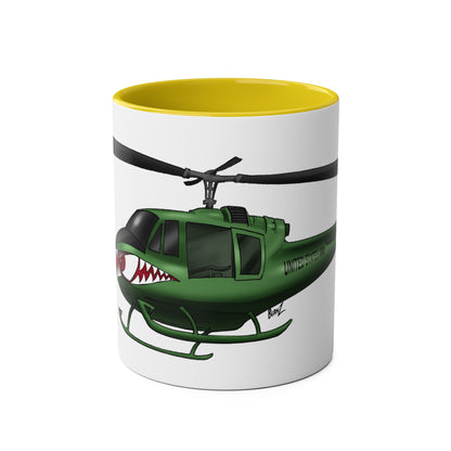 Huey Chopper Two-Tone Coffee Mugs, 11oz - Funky Aviation