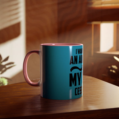 Cess-Nah Slogan Two-Tone Coffee Mugs, 11oz - Funky Aviation
