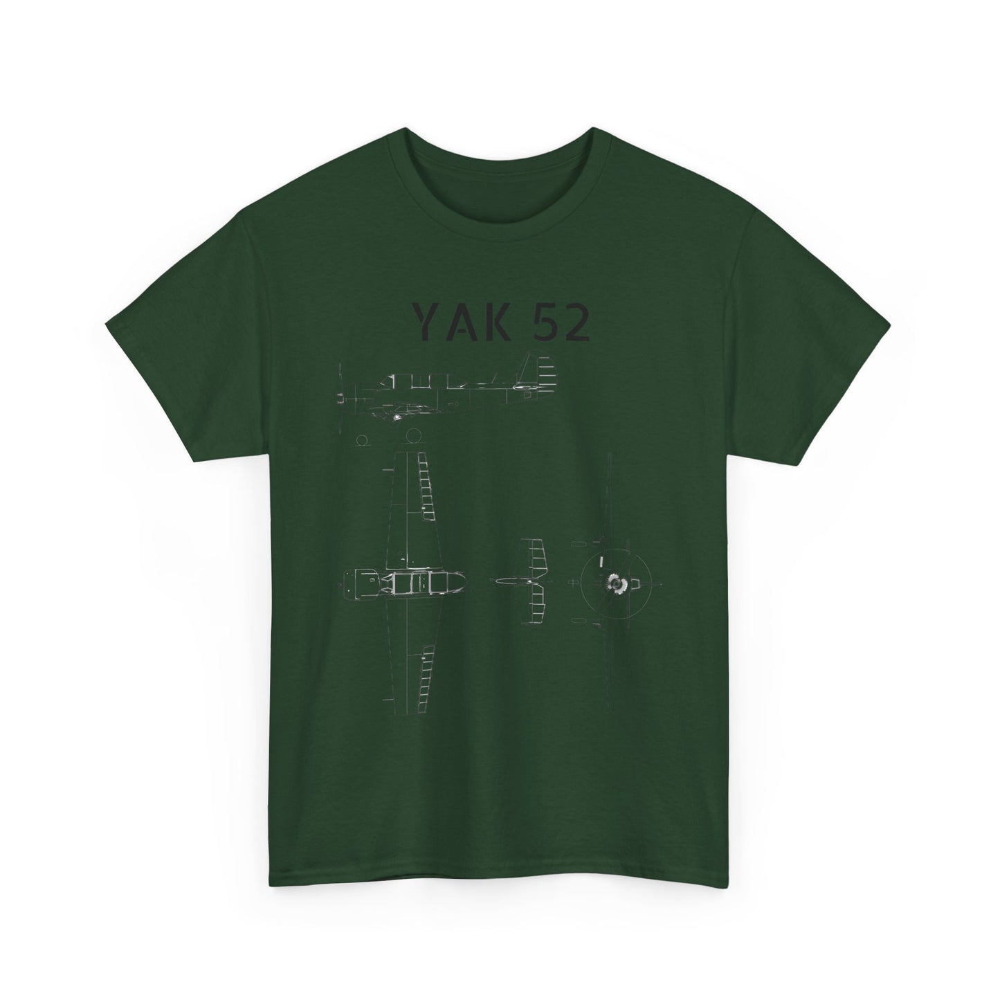 Yak-52 Blueprint T-Shirt — Vintage Aircraft Schematic Tee for Aviation Enthusiasts