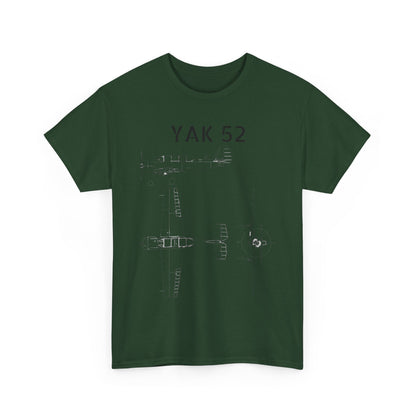 Yak-52 Blueprint T-Shirt — Vintage Aircraft Schematic Tee for Aviation Enthusiasts