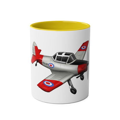 Chipmunk Tailwheel Two-Tone Coffee Mugs, 11oz - Funky Aviation