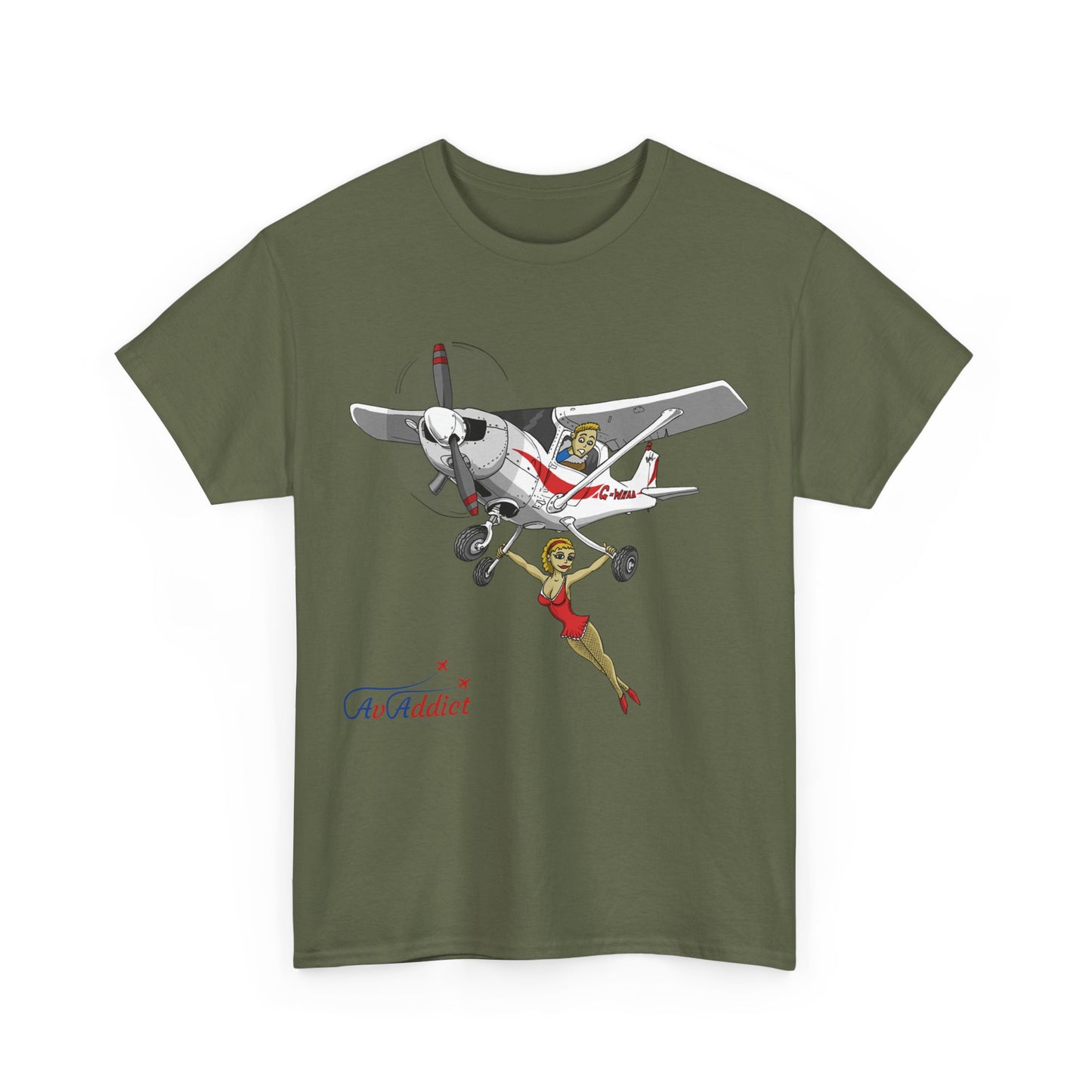 Cotton Tee Cessna Trapeze Artist Cartoon Print