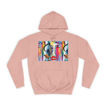Abstract Colorful Face Hoodie — Vibrant Pop Art Graphic Pullover