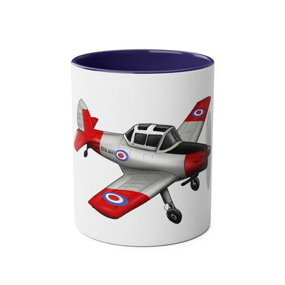 Chipmunk Tailwheel Two-Tone Coffee Mugs, 11oz - Funky Aviation