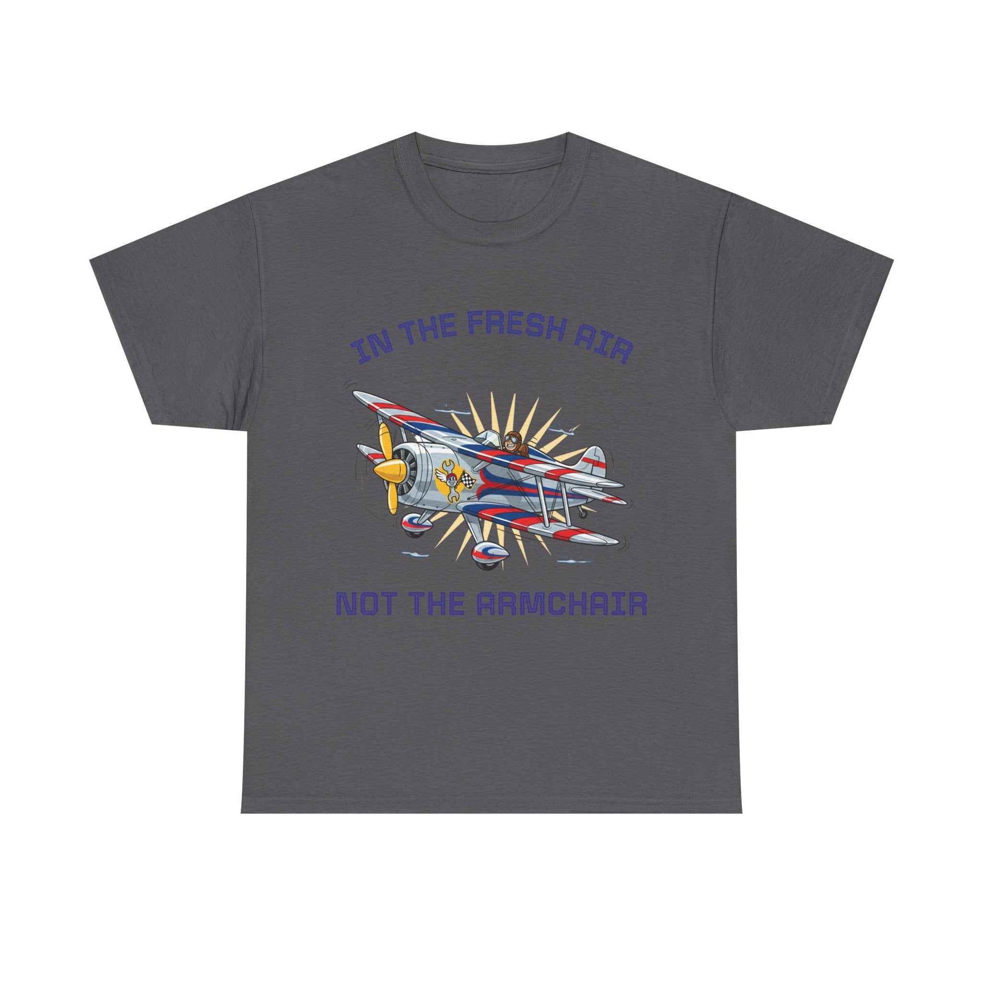 Aviation Adventure T‑Shirt — "In the Fresh Air, Not the Armchair" Vintage Biplane Tee