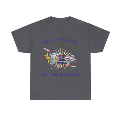 Aviation Adventure T‑Shirt — "In the Fresh Air, Not the Armchair" Vintage Biplane Tee