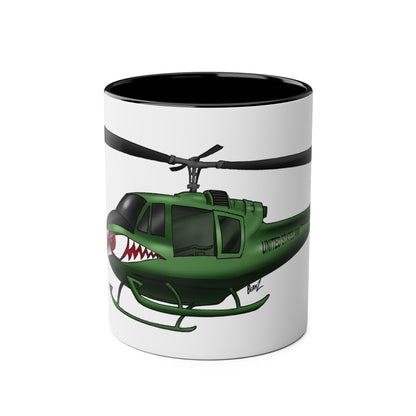 Huey Chopper Two-Tone Coffee Mugs, 11oz - Funky Aviation