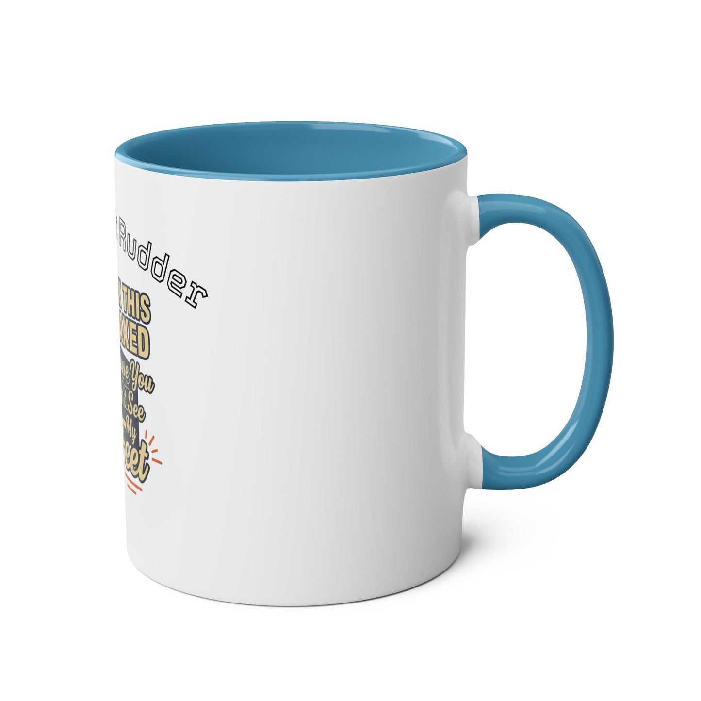 Aviator Coffee Mug — "More Right Rudder" (11 oz Two-Tone)