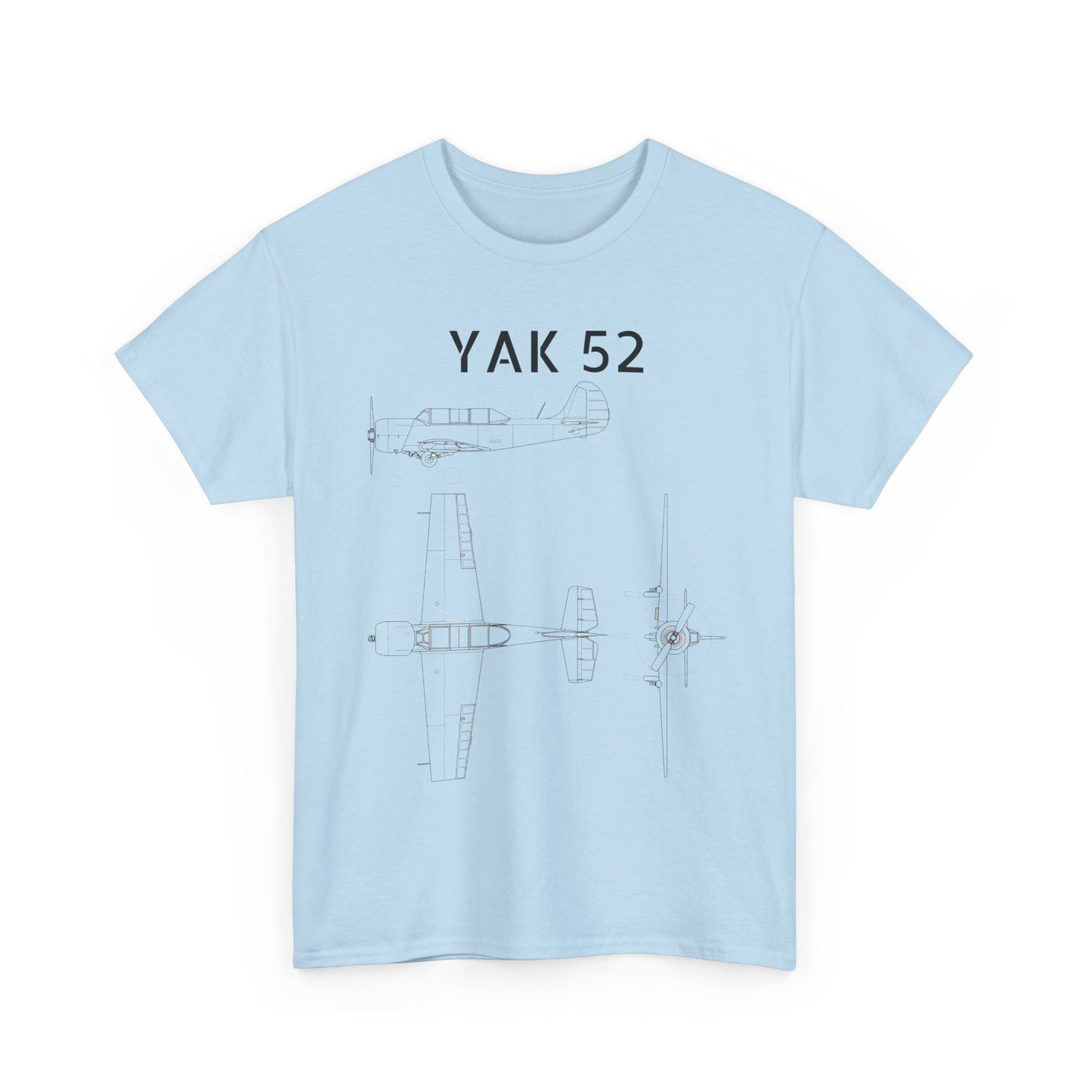 Yak-52 Blueprint T-Shirt — Vintage Aircraft Schematic Tee for Aviation Enthusiasts