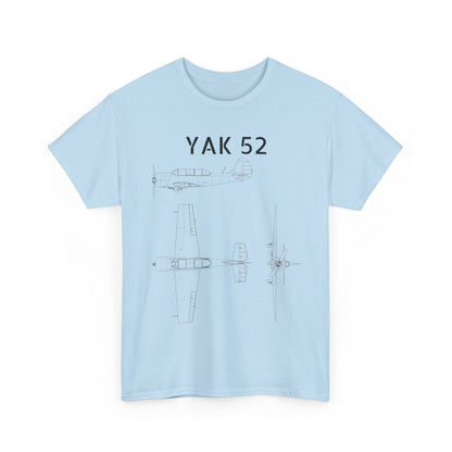 Yak-52 Blueprint T-Shirt — Vintage Aircraft Schematic Tee for Aviation Enthusiasts