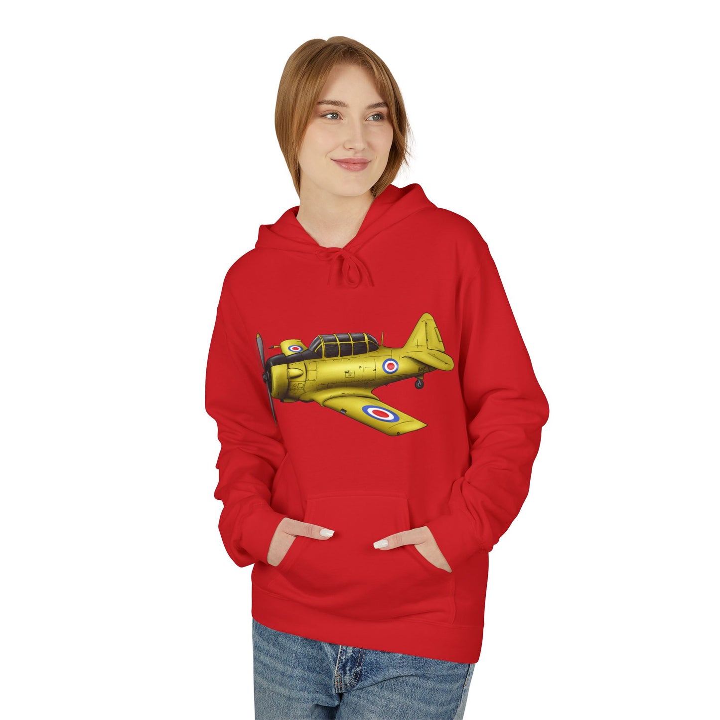 Hoodie - Harvard Aircraft Military Trainer Hand Drawn Design