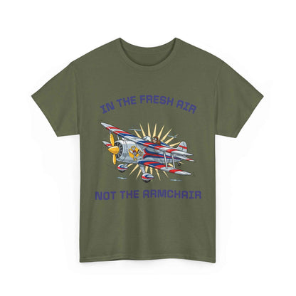 Aviation Adventure T‑Shirt — "In the Fresh Air, Not the Armchair" Vintage Biplane Tee