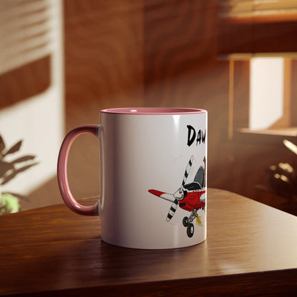 Bulldog Aerobatic Trainer Two-Tone Coffee Mugs, 11oz - Funky Aviation