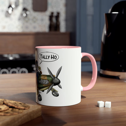 Tally Ho Spitfire Two-Tone Coffee Mugs, 11oz - Funky Aviation