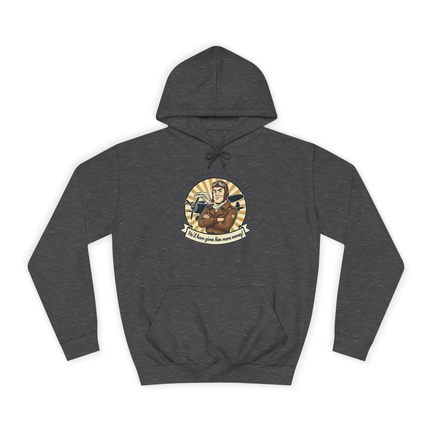 Aviator Retro College Hoodie — “I’ll Save You From The Storm” Vintage Pilot Graphic