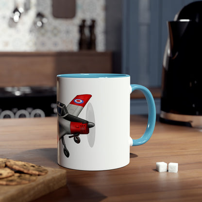 Chipmunk Tailwheel Two-Tone Coffee Mugs, 11oz - Funky Aviation