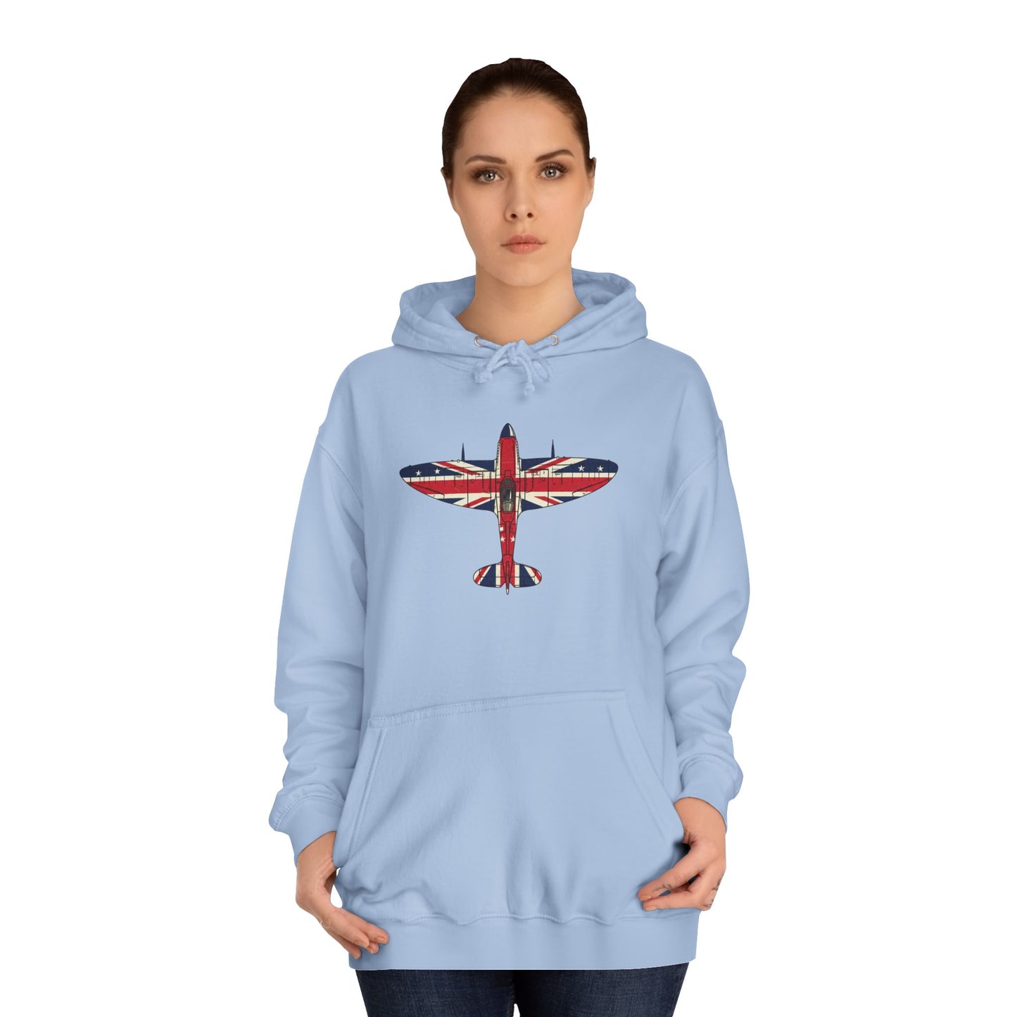 British Aviation Vintage Fighter Hoodie — Union Jack Graphic