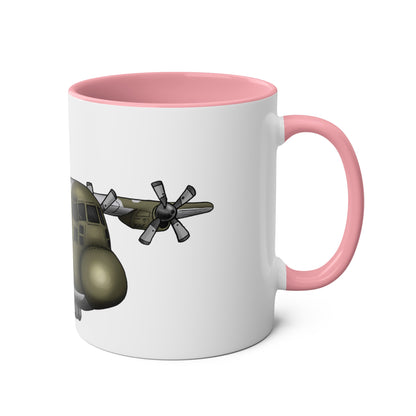The Hercules Transport Aircraft Two-Tone Coffee Mugs, 11oz - Funky Aviation