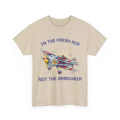 Aviation Adventure T‑Shirt — "In the Fresh Air, Not the Armchair" Vintage Biplane Tee