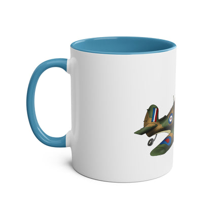 Tally Ho Spitfire Two-Tone Coffee Mugs, 11oz - Funky Aviation