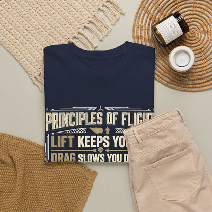 Pilot Instructor T‑Shirt — “Principles of Flight” Aviation Gift