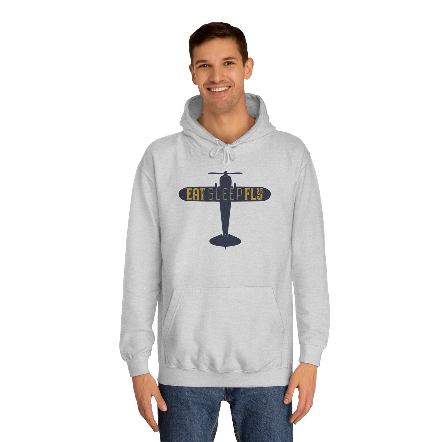 Aviator Hoodie – 'Eat Sleep Fly' Vintage Airplane Hoodie