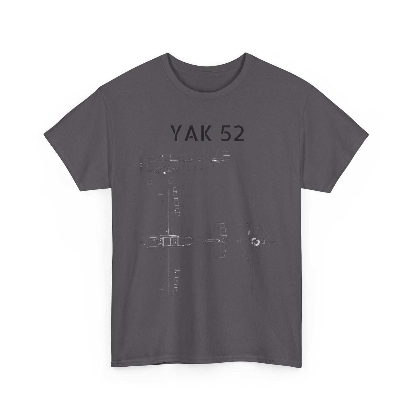 Yak-52 Blueprint T-Shirt — Vintage Aircraft Schematic Tee for Aviation Enthusiasts