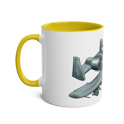 A10 Tankbuster Two-Tone Coffee Mugs, 11oz - Funky Aviation