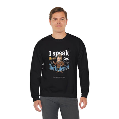 Aviation Crewneck Sweatshirt – "Fluent Turbulence" Vintage Pilot Graphic