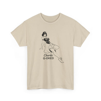 Cotton Tee - The Nose Art Cessna G-OKED Aircraft Cartoon Design
