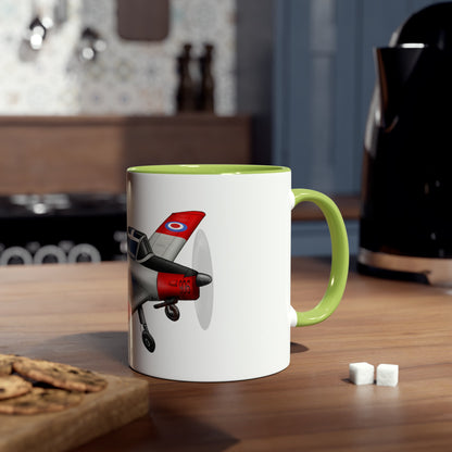 Chipmunk Tailwheel Two-Tone Coffee Mugs, 11oz - Funky Aviation