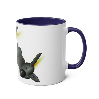 SR71 Blackbird USAF Two-Tone Coffee Mugs, 11oz - Funky Aviation