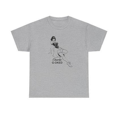 Cotton Tee - The Nose Art Cessna G-OKED Aircraft Cartoon Design