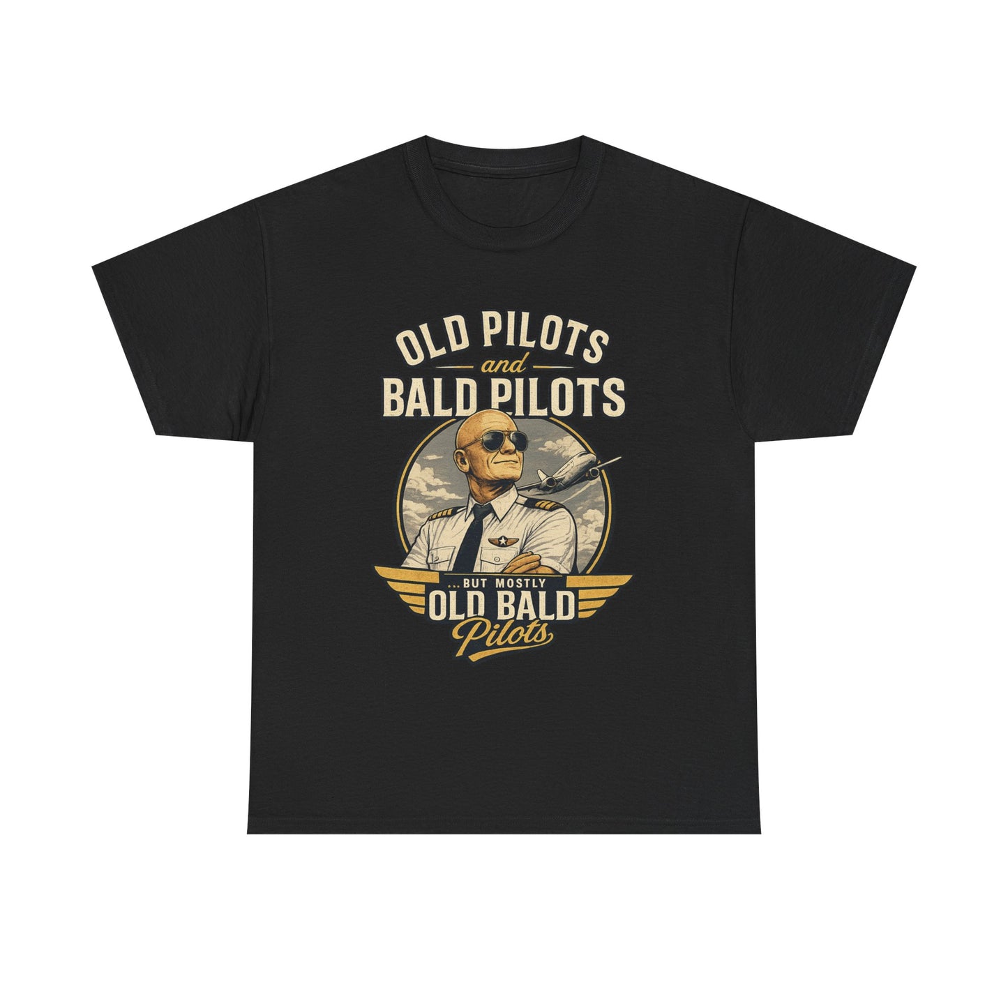 Pilot T‑Shirt — "Old Pilots, Bald Pilots" Vintage Aviation Tee
