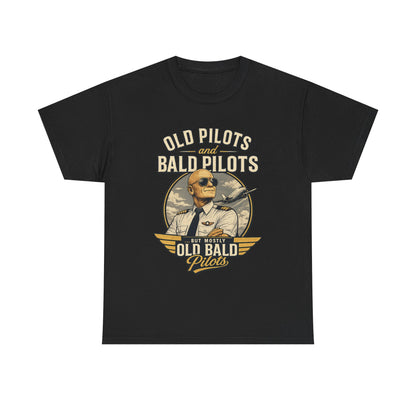 Pilot T‑Shirt — "Old Pilots, Bald Pilots" Vintage Aviation Tee