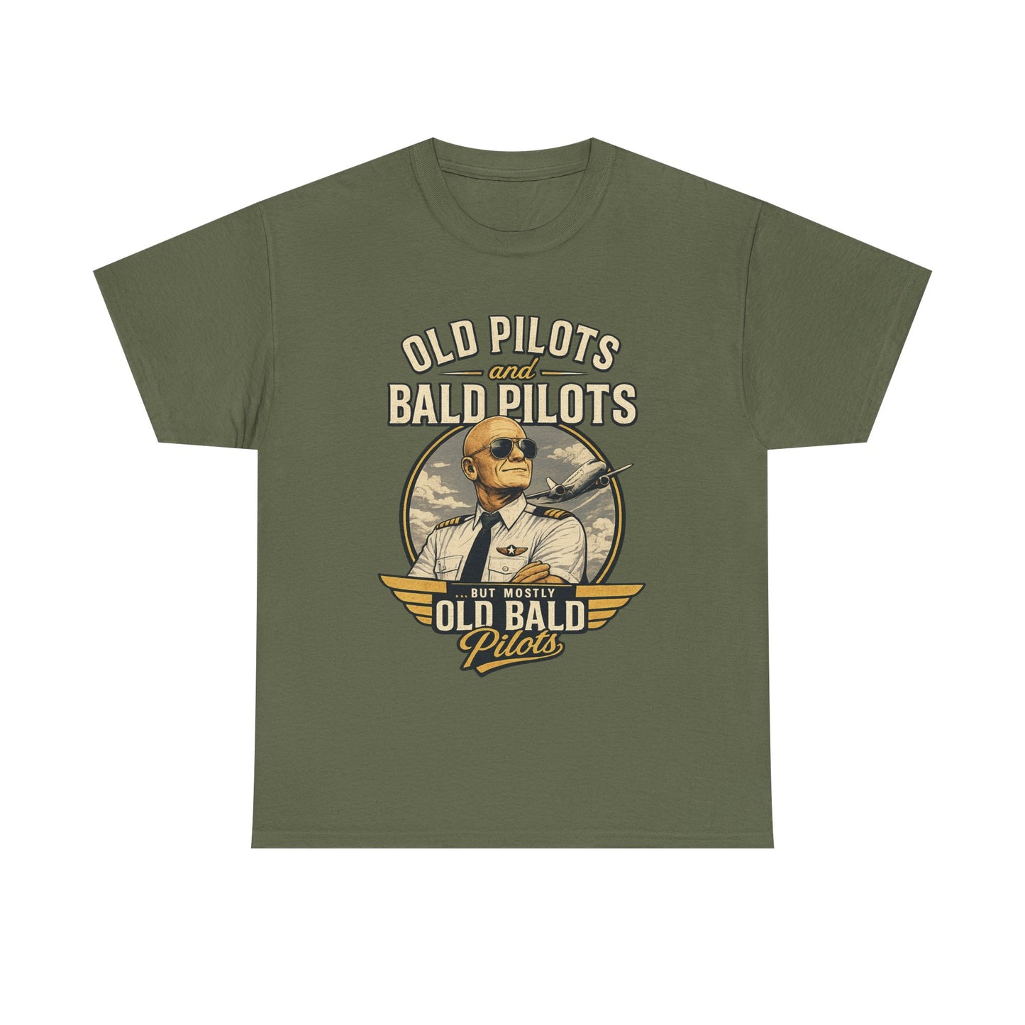 Pilot T‑Shirt — "Old Pilots, Bald Pilots" Vintage Aviation Tee