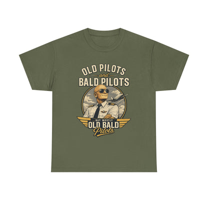 Pilot T‑Shirt — "Old Pilots, Bald Pilots" Vintage Aviation Tee