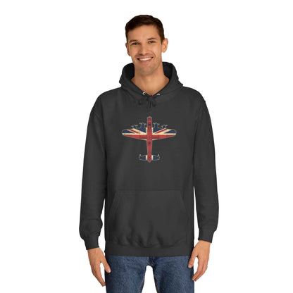 Vintage UK Flag Bomber Plane Hoodie
