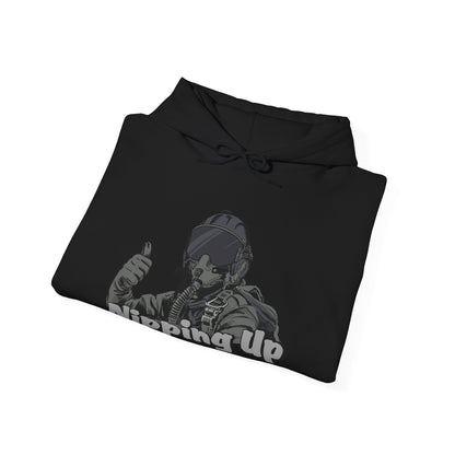 Nipping Up Fighter Pilot design Unisex Heavy Blend™ Hooded Sweatshirt - Funky Aviation