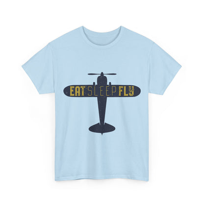 Eat Sleep Fly T-Shirt — Vintage Airplane Pilot Tee