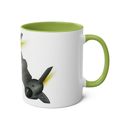 SR71 Blackbird USAF Two-Tone Coffee Mugs, 11oz - Funky Aviation