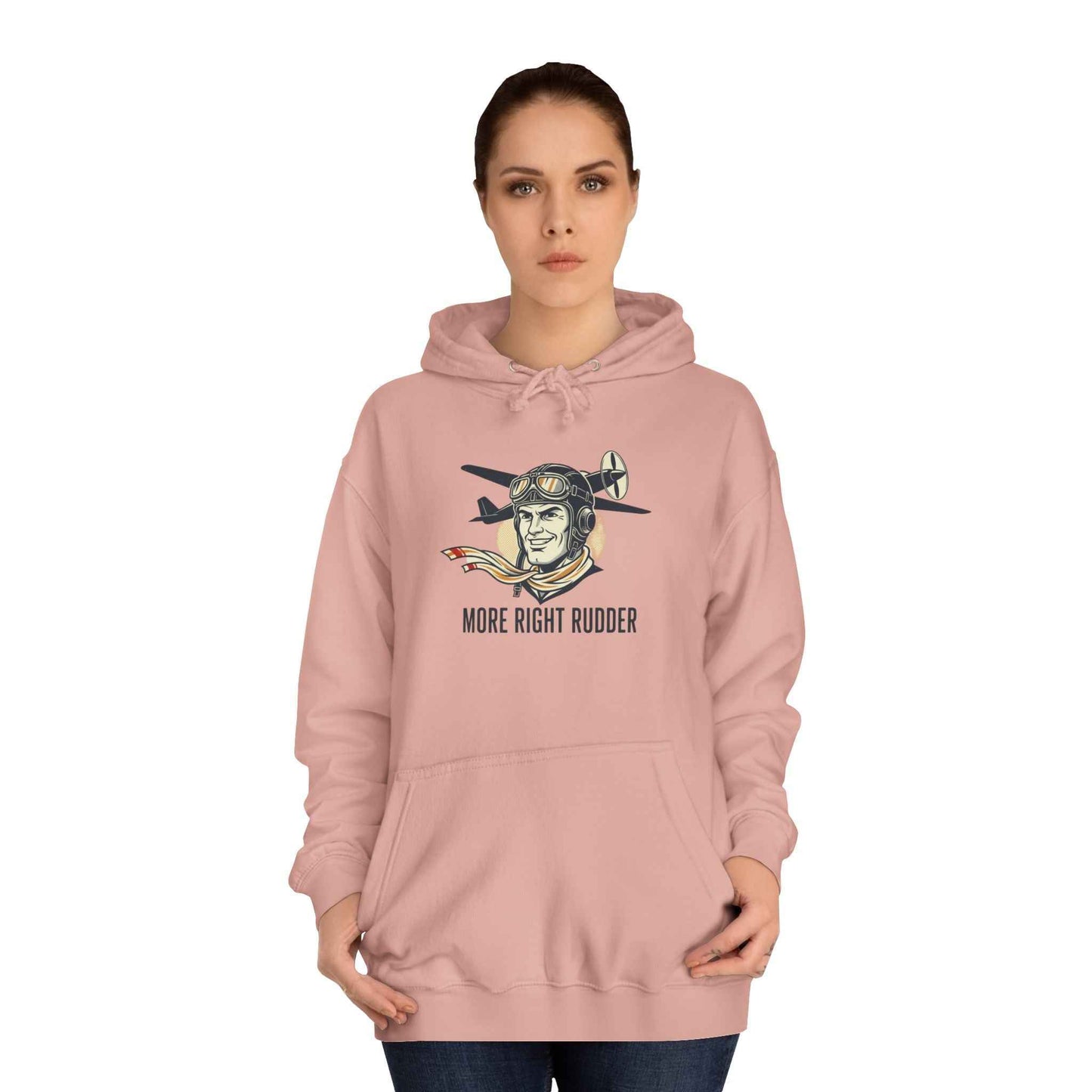 More Right Rudder Hoodie — "I Only Look This Relaxed Because You Can't See My Feet" Vintage Pilot Graphic Hoodie