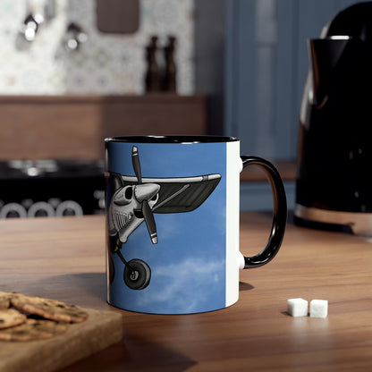 Super Cub STOL Design Two-Tone Coffee Mugs, 11oz - Funky Aviation
