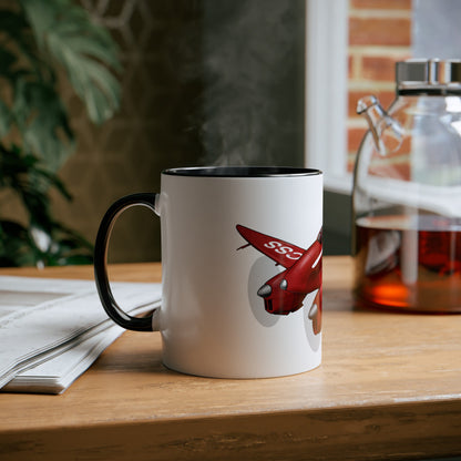 Comet Racer Two-Tone Coffee Mugs, 11oz - Funky Aviation