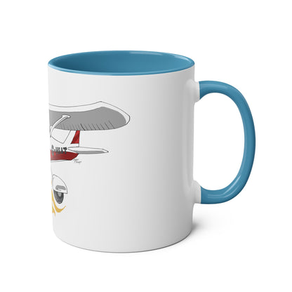 Cessna Bird Fryer Two-Tone Coffee Mugs, 11oz - Funky Aviation