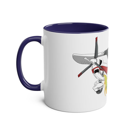 Cessna Bird Fryer Two-Tone Coffee Mugs, 11oz - Funky Aviation